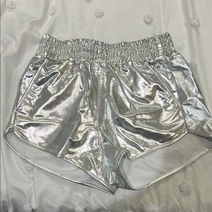 Metallic Silver Shorts